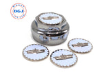 Caprice Chrome Lowrider Wire Wheel Metal Chips Emblems Size 2.25"