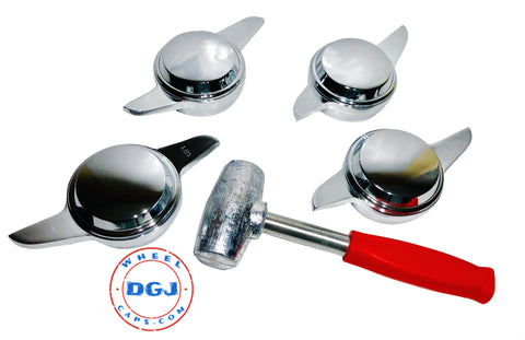 2 Bar Chrome Smooth Knock-Offs Spinners and Red Lead Hammer Set