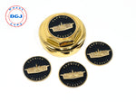 Caprice Gold Lowrider Wire Wheel Knock-Off Metal Chips Emblems Size 2.25