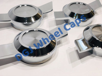 Bowtie Cut Chrome Knock-Offs Spinners for Lowrider Wire Wheels