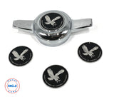Zenith Eagle Chrome Lowrider Wire Wheel Metal Chips Emblems Size 2.25
