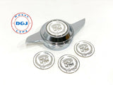 Cadillac Chrome Lowrider Wire Wheel Metal Chips Emblems Size 2.25"